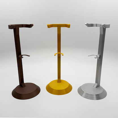 The three display stand colors side by side: bronze, gold and silver