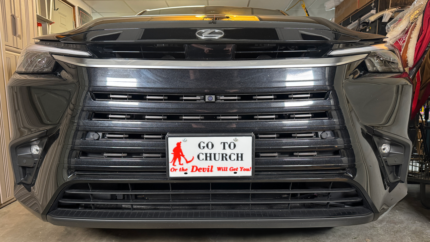 Go to Church or the Devil Will Get You (Decorative License Plate)